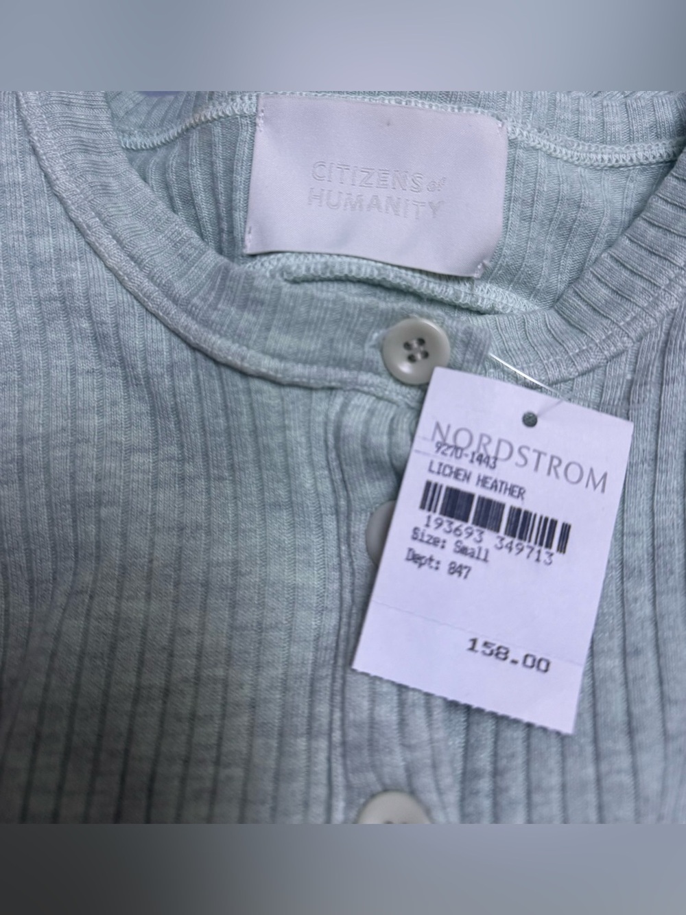 NWT - Citizens of Humanity Celeste Henley stretch rib top - cut out back - Picture 5 of 16